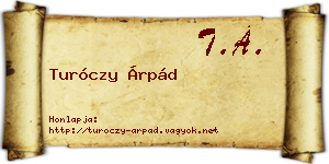 Turóczy Árpád névjegykártya