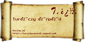 Turóczy Árpád névjegykártya