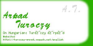 arpad turoczy business card